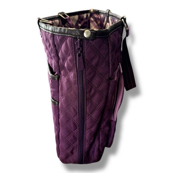 Thirty One Tote Double Take Tote Quilted Diamonds Travel Bag Purple - Picture 10 of 16
